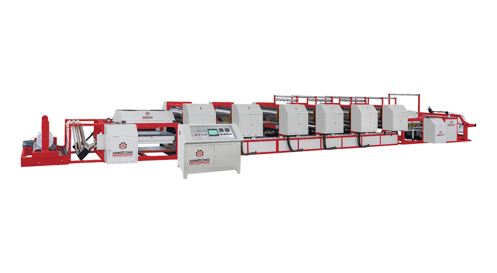 Six Colours Roll-to-Roll Flexographic Cylinder Less Printing Machine